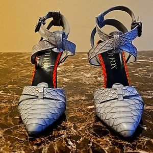 Grey and orange heels size 5.5